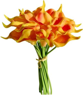 OEM Lirios Cala Artificiales - Flores De L&aacute;tex De Tacto Realista, Perfectas Para Ramos De Novia, Arreglos Florales Caseros, Fiestas Y Decoraci&oacute;n Del Hogar