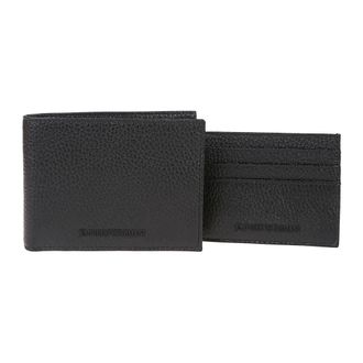 Emporio Armani Wallets & Cardholders, male, Black, ONE SIZE, Gift box with wallet and card holder in tumbled leather