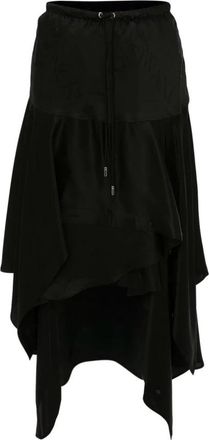 J.W.Anderson Asymmetrische Casual Rok - Dames - Midirokken - Zwart - 2XS - Rokken