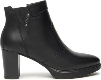 Nero Giardini Enkellaarsjes - Dames - Laarzen met Hak - Zwart - 39 EU - Leer - Schoenen
