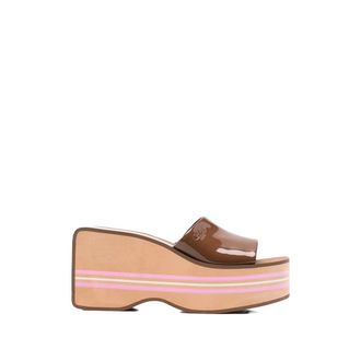 Chlo&eacute; Schoenen, Dames, Bruin, 37 EU, Leer, Zwemmen Coole Wedge Mules