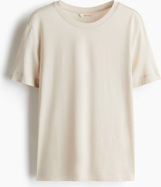 H&M T-Shirt aus Seidenmix - Beige