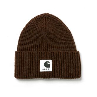 sacai Accessoires, unisex, Bruin, ONE Size, Wol, Wool Knit Beanie