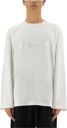 Helmut Lang Camiseta de manga larga con logo - Tops - Hombre - Blanco - XL