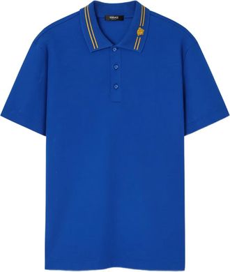 Versace Polo con ricamo Medusa - Blu