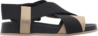 Camper Zwarte en beige Atonik sandalen - Dames - Sandalen - Zwart - 36 EU - Leer - Schoenen