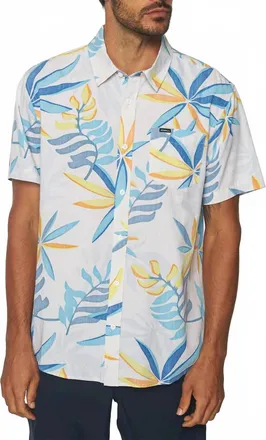 O'Neill Late Drop Short Sleeve Woven Shirt In Cream
