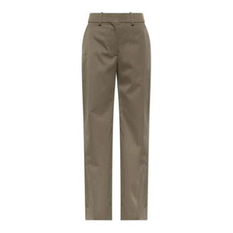 Victoria Beckham Straight Trousers, female, Green, Size: 2XS Tailored Straight Leg Trouser