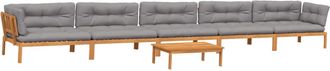 vidaXL Set De Sof&aacute;s De Palets De Jard&iacute;n Y Cojines 6 Pzas Madera Acacia Vidaxl