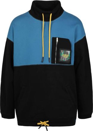 AMBUSH Mens Logo Patch Mockneck Sweatershirt In Black/blue
