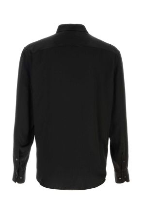 Giorgio Armani Satin Silk Shirt - Black