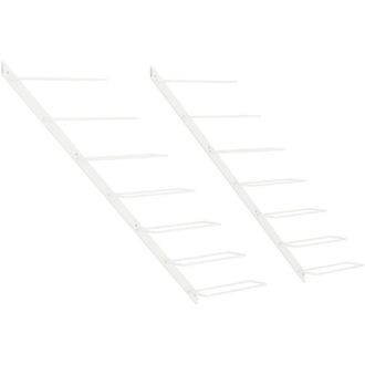 vidaXL Wall-mounted Wine Rack for 7 Bottles 2 pcs White Metal Vidaxl