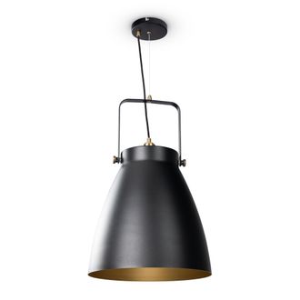 Paco Home Paco Home L&aacute;mpara De Suspensi&oacute;n Comedor Colgante Cocina Mesa Comedor Industrial Moderna L&aacute;mpara Colgante - Negro, Lat&oacute;n (&oslash;39cm)