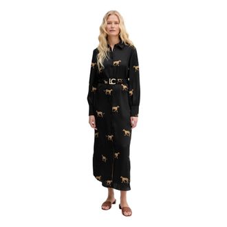 Lola Casademunt Kleedjes, Dames, Zwart, S, Maxi Shirt Dress