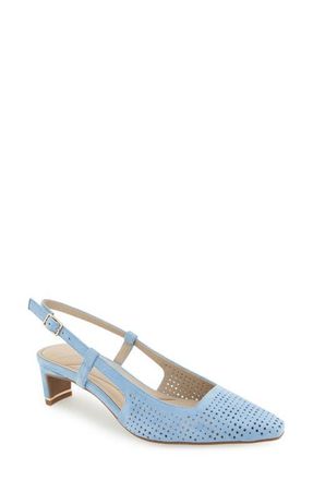 Kenneth Cole Marbella Perf Slingback Pump in Sky Blue Suede at Nordstrom, Size 7.5