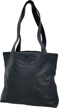 Chanel Black Leather Tote Bag (Pre-Owned)