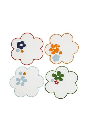 Misette Sottobicchieri con ricamo (4 pezzi) - Toni neutri