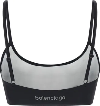 Balenciaga Reflective Logo Technical Fabric Tank Top - Black
