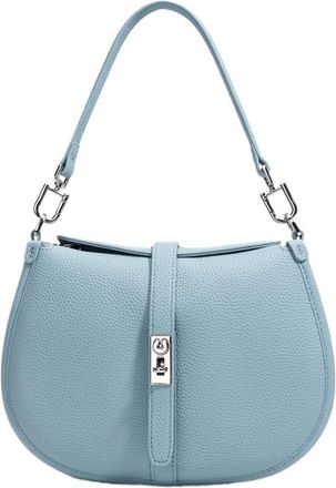 Generic Compatible For Womens Bag Leather Crescent Cross Body Simple Shoulder(Light Blue)