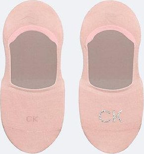 Calvin Klein Pack de 2 pares de calcetines invisibles de algodón brillante suave con logo