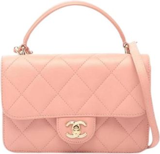 Chanel Pre-owned Vintage Schoudertas - Dames - Vintage Handtas - Roze - ONE Size - Leer - Vintage