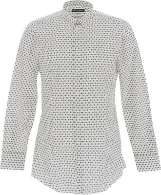 Dolce & Gabbana Logo Motif Shirt - Heren - Casual Overhemden - Wit - 2XL - Katoen - Overhemden