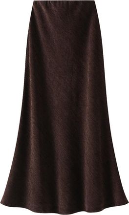 Generic Womens High Waist Skirt, Thickened and Winter high Waist Slim Temperament Midi Length Elastic Skirt (Coffee,XL)