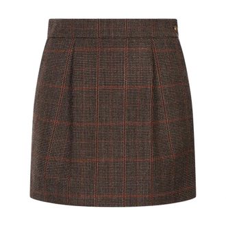 Chloé Rokken, Dames, Bruin, S, Wol, Bruine Wol Getailleerde Rok