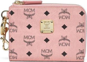 MCM Aren Card Pouch in Visetos in Soft Pink at Nordstrom