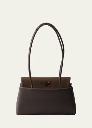 Prada Leather & Re-Nylon Flap Shoulder Bag