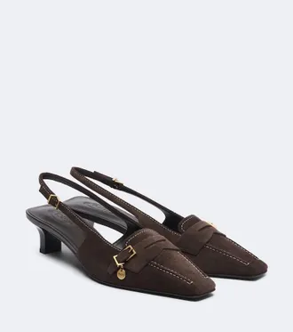 Tod's Suede slingback pumps