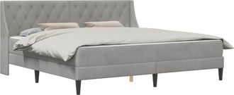 vidaXL Estructura De Cama Con Colch&oacute;n Gris Claro 200 X 200 Cm Vidaxl