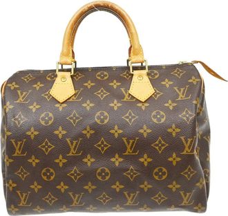 Louis Vuitton Speedy Handbag Monogram Canvas Brown Canvas Handbag (Pre-Owned)