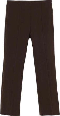 PESERICO Geknipte Slim-Fit Broek - Dames - Straight fit broeken - Bruin - M - Katoen - Broeken