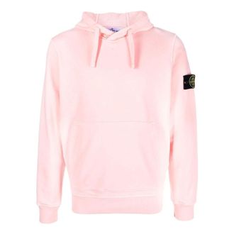 Stone Island Garment Dyed Popover Hoodie Pink 101564151-V0080
