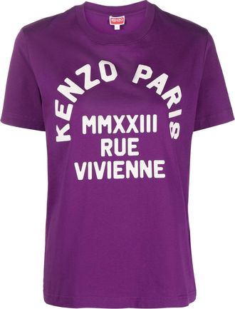 Kenzo logo-print T-shirt - women - Cotton - S - Purple