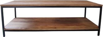 Decoclico Mesa de centro de madera y metal negro