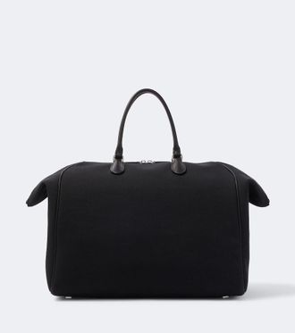 The Row Timo leather-trimmed canvas tote bag