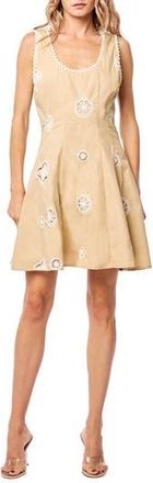 Ciebon Letty Embroidered Fit & Flare Dress in Taupe at Nordstrom Rack, Size X-Large