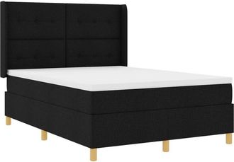 vidaXL Box Spring Bed with Mattress Black 140 x 200 cm Fabric vidaXL