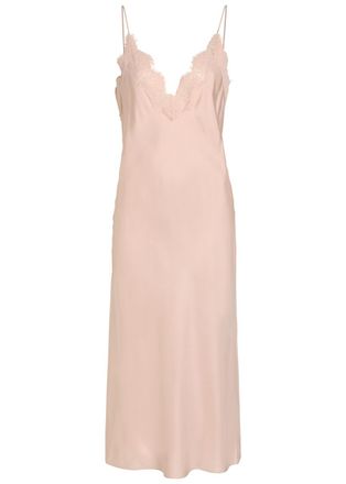 R&oacute;he Lace-trim Silk Midi Slip Dress - Rose - 34 (UK6 / XS)