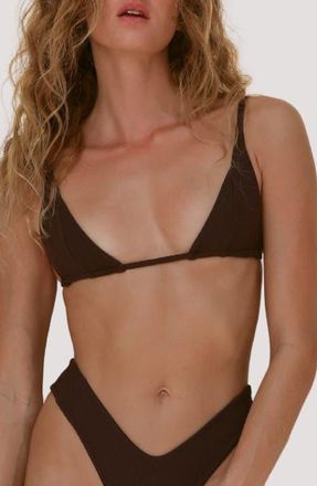 Stone Fox Swim Lina Triangle Bikini Top in Earth Ripple at Nordstrom, Size X-Small