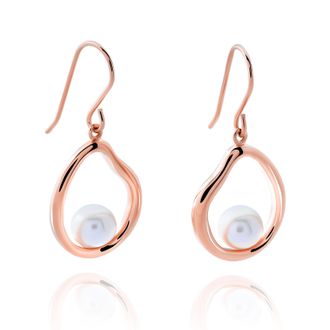 Orphelia Baptiste WoMens 925 Sterling Silver Drop Earrings - Rose ZO-7507/RG - One Size