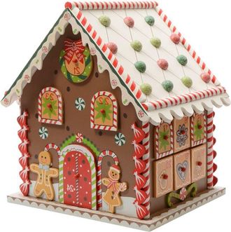 Kaemingk Calendario dellavvento casa pan di zenzero in legno mdf da 27 cm