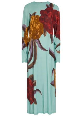 La DoubleJ LA Double J Floral-print Stretch-jersey Midi Dress - Blue - XL (UK16 / XL)