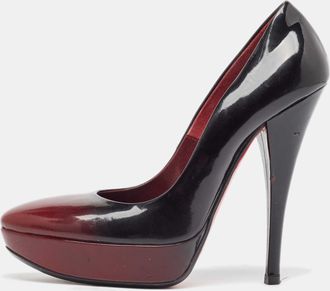 Loriblu Black/burgundy Ombre Patent Leather Platform Pumps