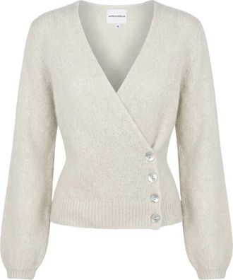 Americandreams Mariya Wikkel Cardigan - Dames - Vesten - Beige - L - Wol - Truien & Vesten