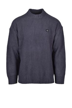 Calvin Klein Grey Patch Cotton-Blend Sweatshirt