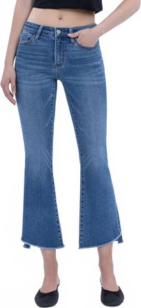 Flying Monkey Womens Mid Rise Crop Flare Jeans In Blue