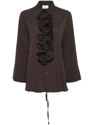 P.A.R.O.S.H. Blusa con ruches - Marrone